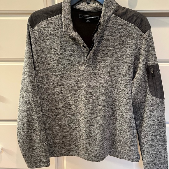 MEN’S GREG NORMAN ~ THE SHARK 🦈 ~  1/4 Button Neck Golf Sweater  ~ SIZE MEDIUM - Picture 2 of 11